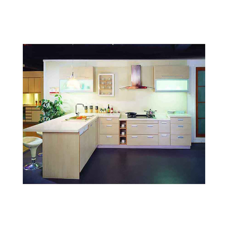 Custom American European Rustic Maple Oak Walnut Stained Solid Wood Modern Kitchen Cabinets