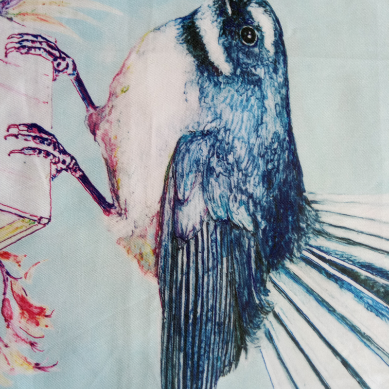 100% Cotton Digital Printed New Zealand Magpie in Mailbox Tea Towel