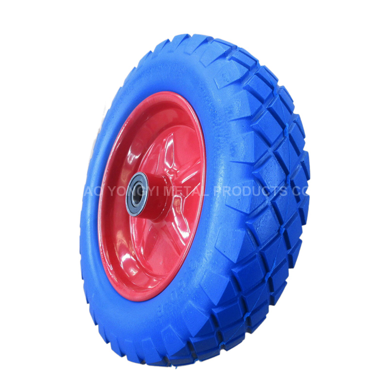Heavy Duty Solid Rubber Polyurathane Flat Free PU Foam Trolley Wheelbarrow Wheel Hand Truck Wheel 250-4