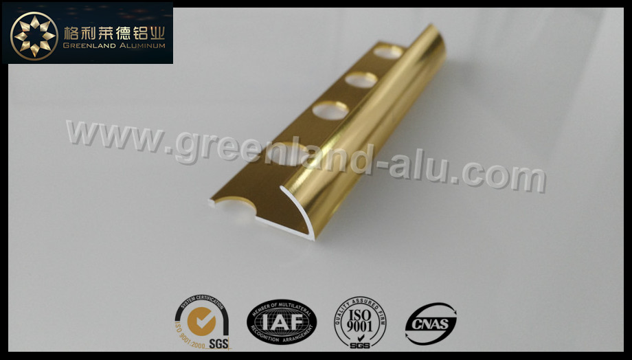 12mm Bright Gold Aluminum Radius Floor Trim