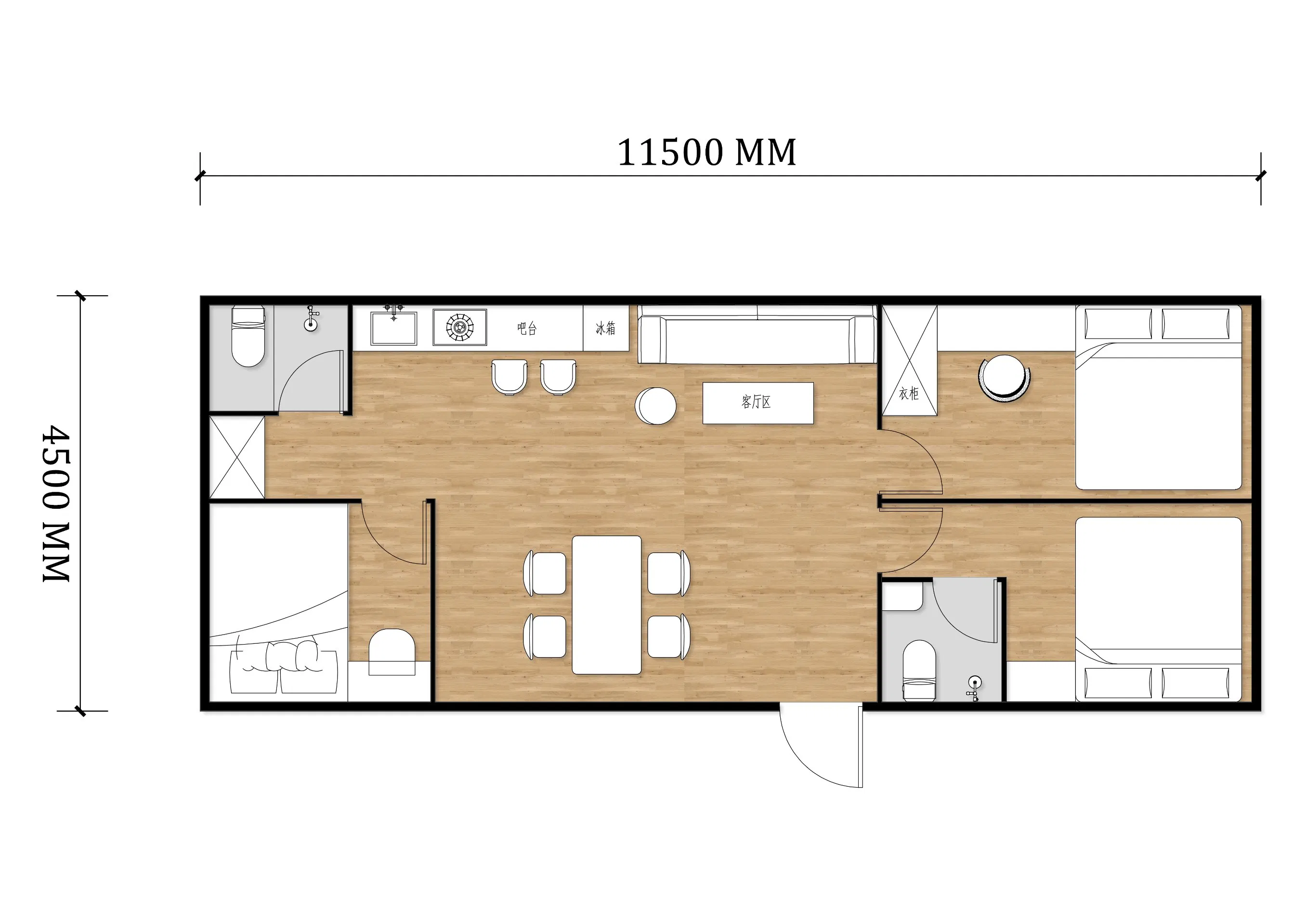 Mobile High Quality Multi-Functional Modern Prefab House Apple Cabin Container Home