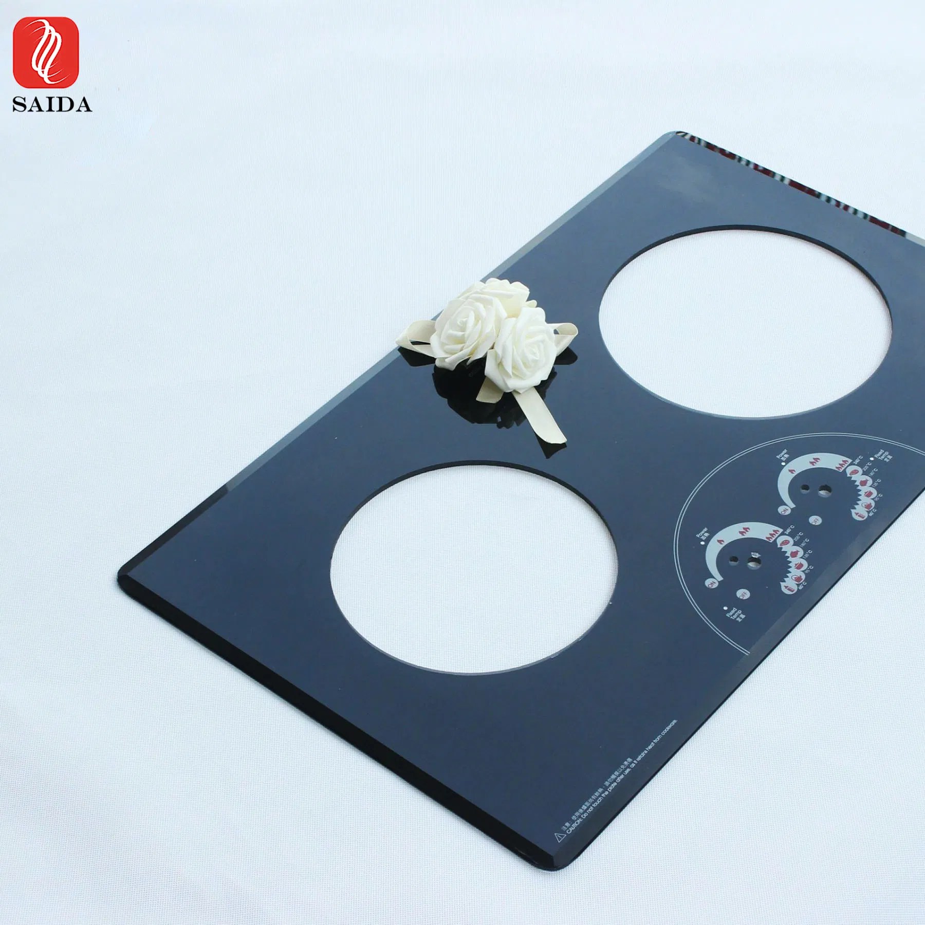 6mm-8mm Customzied High Quality Heat Resistance 2 Burner Gas Stove Glass Top Panel