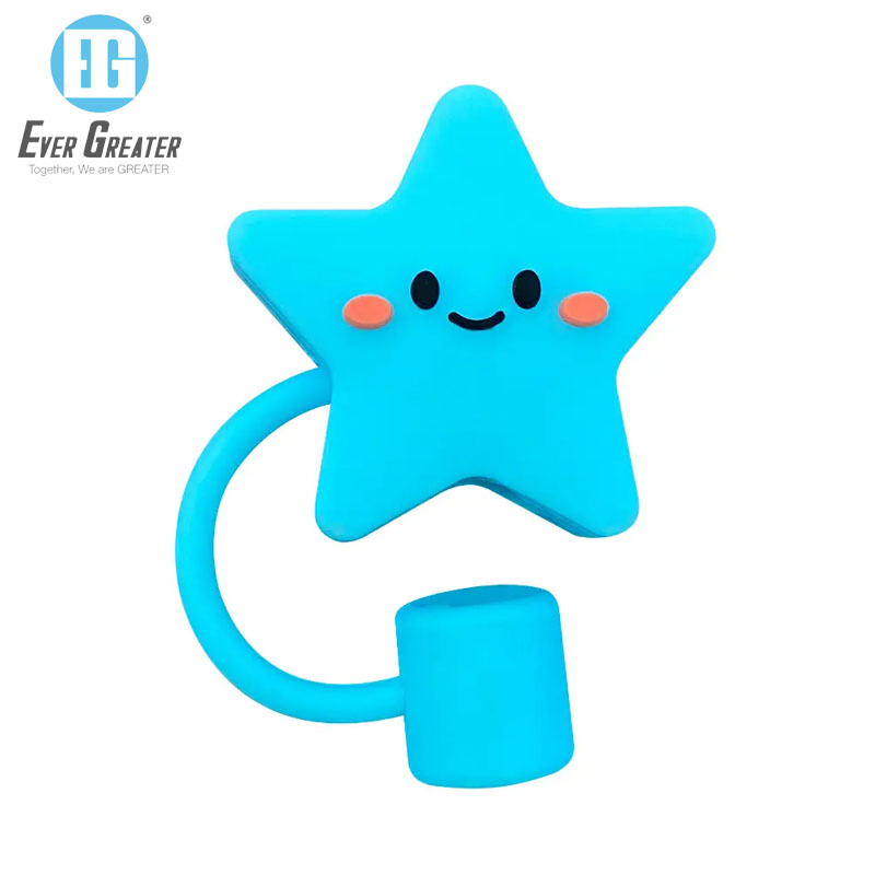 10mm Reusable Straws Tips Dust Toppers Star Covers Silicone Drinking Straw Toppers