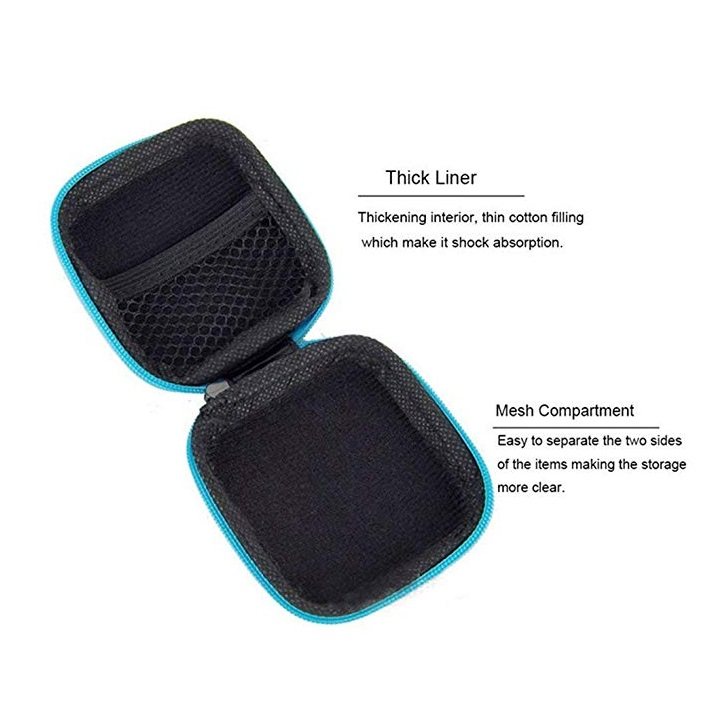 Factory Square Storage Box Organizer Data Line Cables Hard Box Earphone Wire EVA Case