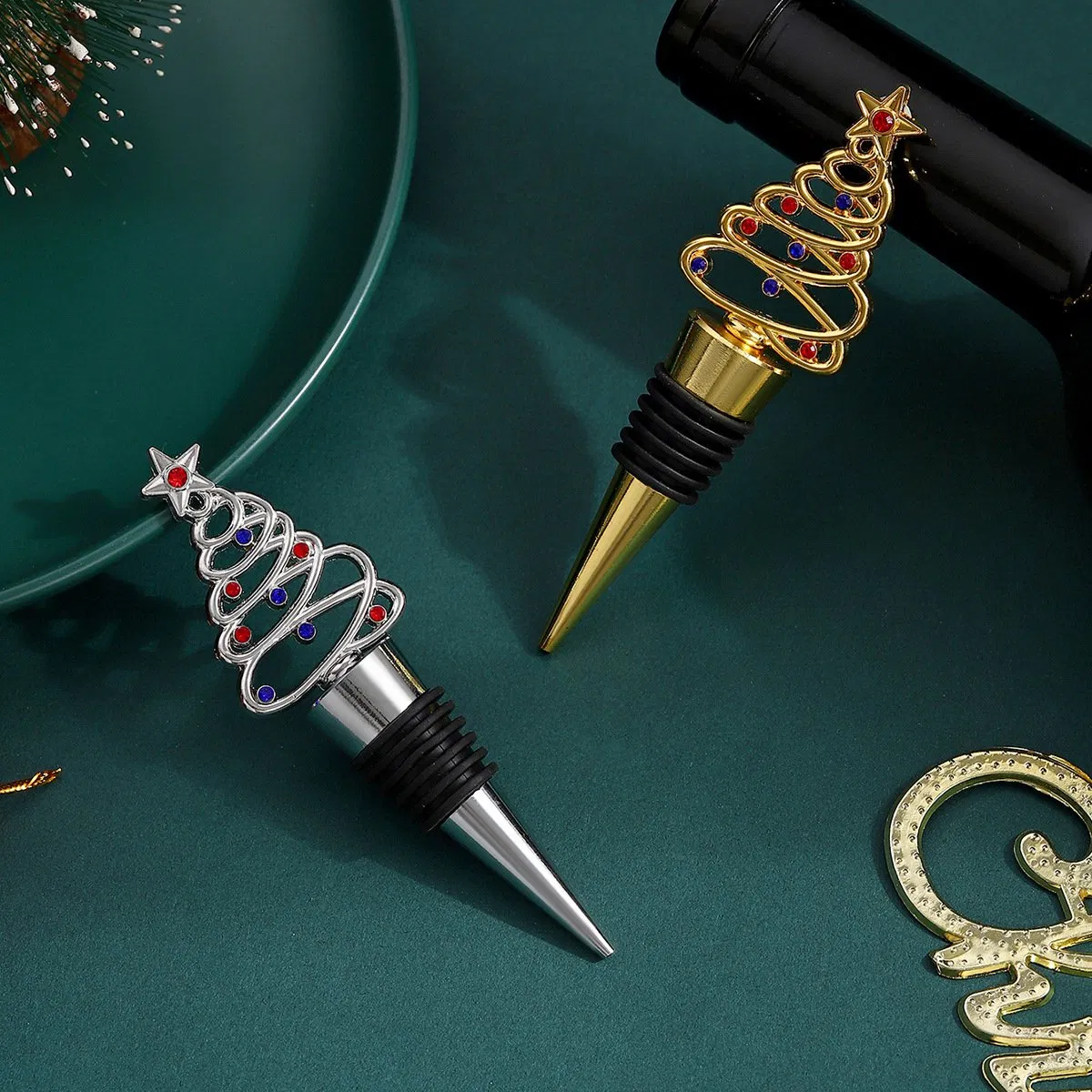 Creative Christmas Tree Wine Stopper Zinc Alloy Wine Preservation Stoppers