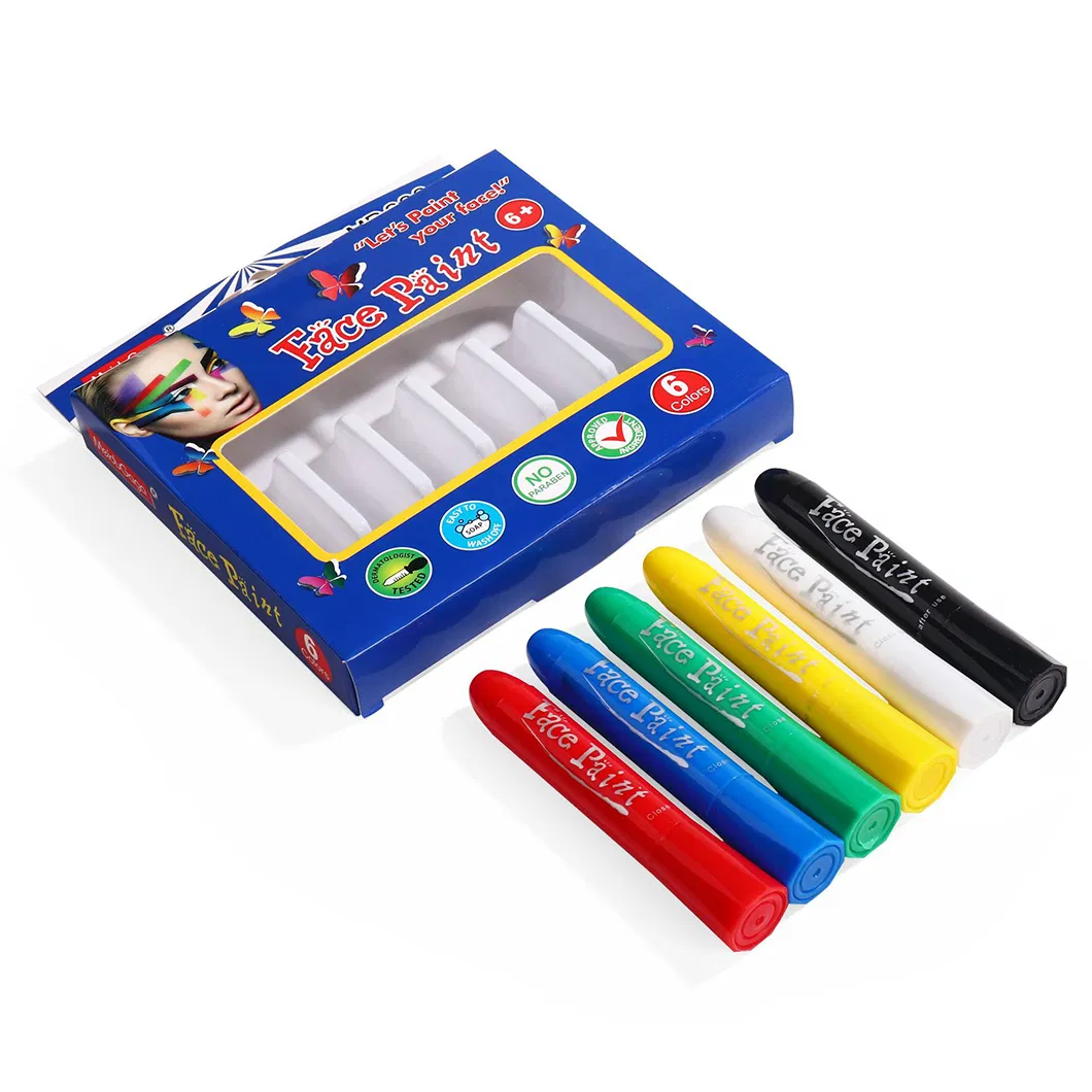 Face Body Paint Sticks Kit, Water Based Face Painting Crayon Set for Art Theater Halloween Party Cosplay Non-Toxic Washable