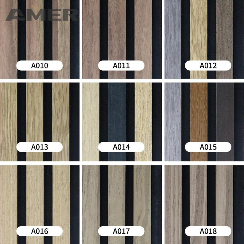 Amer MDF and Acustic Foam Slat Inner Wooden Wall Wood Panel White 3D Wall Covering WPC Acoustic 600 X 2700