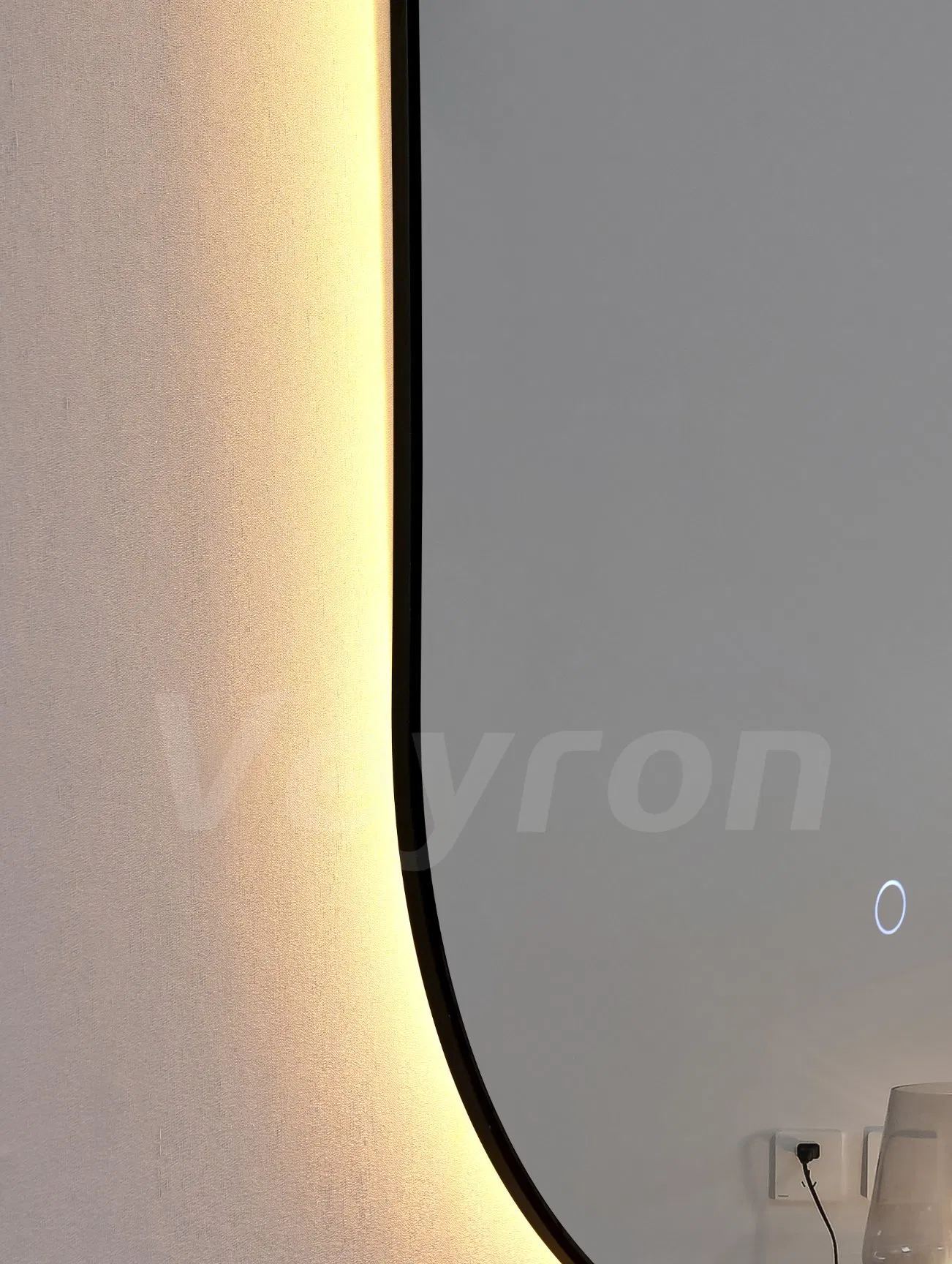 Modern Wall Large Full Size Black Mirror Decor Arch Mirror Aluminum Alloy Frame Anti Fog Wall Mounted Bluetooth LED Backlit Vanity Smart Mirror with CE SAA