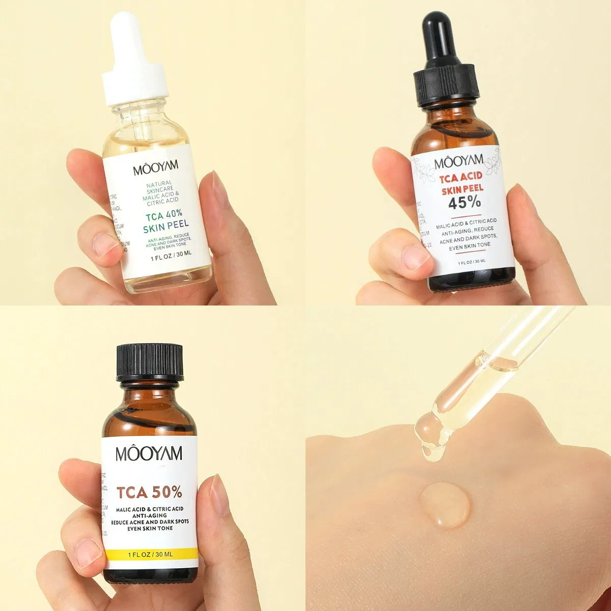 30ml Facial Peel Serum 40% 45% 50% Arbutin Niacinamide Green Tea Vitamin E Vegan Dark Spot Remover
