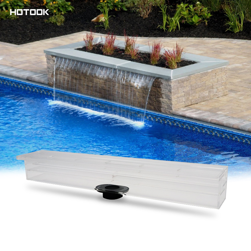 Customized Acrylic Waterfall Fountain Swimming Pool Waterfall Water Blade Piscina Cascada Water Descent with LED Light