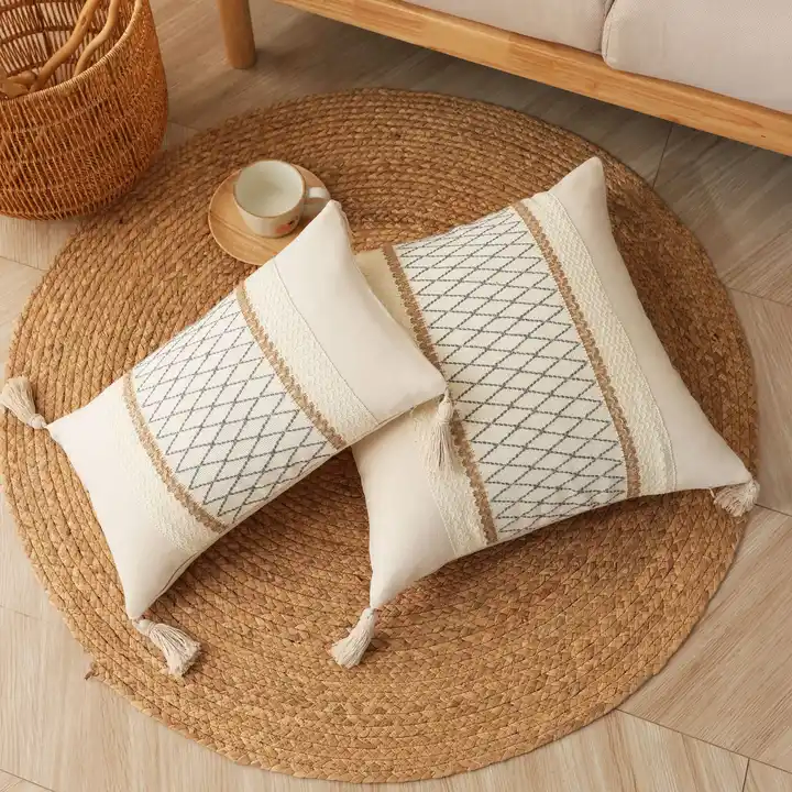 Morden Cotton Thread Jacquard Custom Cushion Cover High Quality Polyester Decor Pillow Cases Boho Throw Cushion Cover