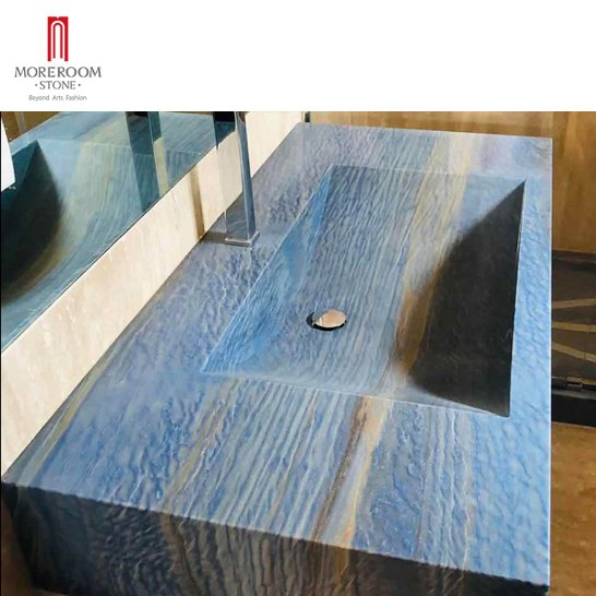 Interior Bathroom Wall Decor Azul Macaubas Blue Granite