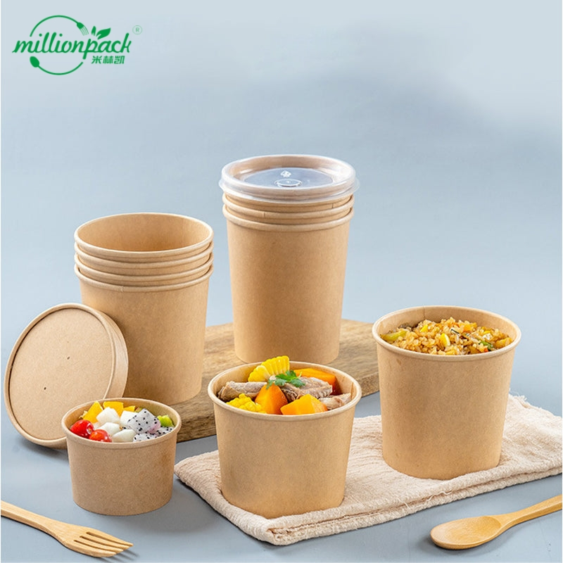Biodegradable Paper Soup Cup Logo Printed Container for Environmentally Conscious Food Service