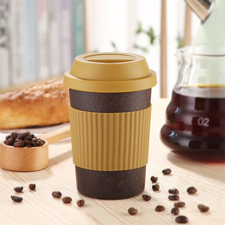 Custom Eco Friendly Coffee Grounds Plastic Travel Mugs Nordic Biodegradable Water Double Wall Reusable Coffee Cup