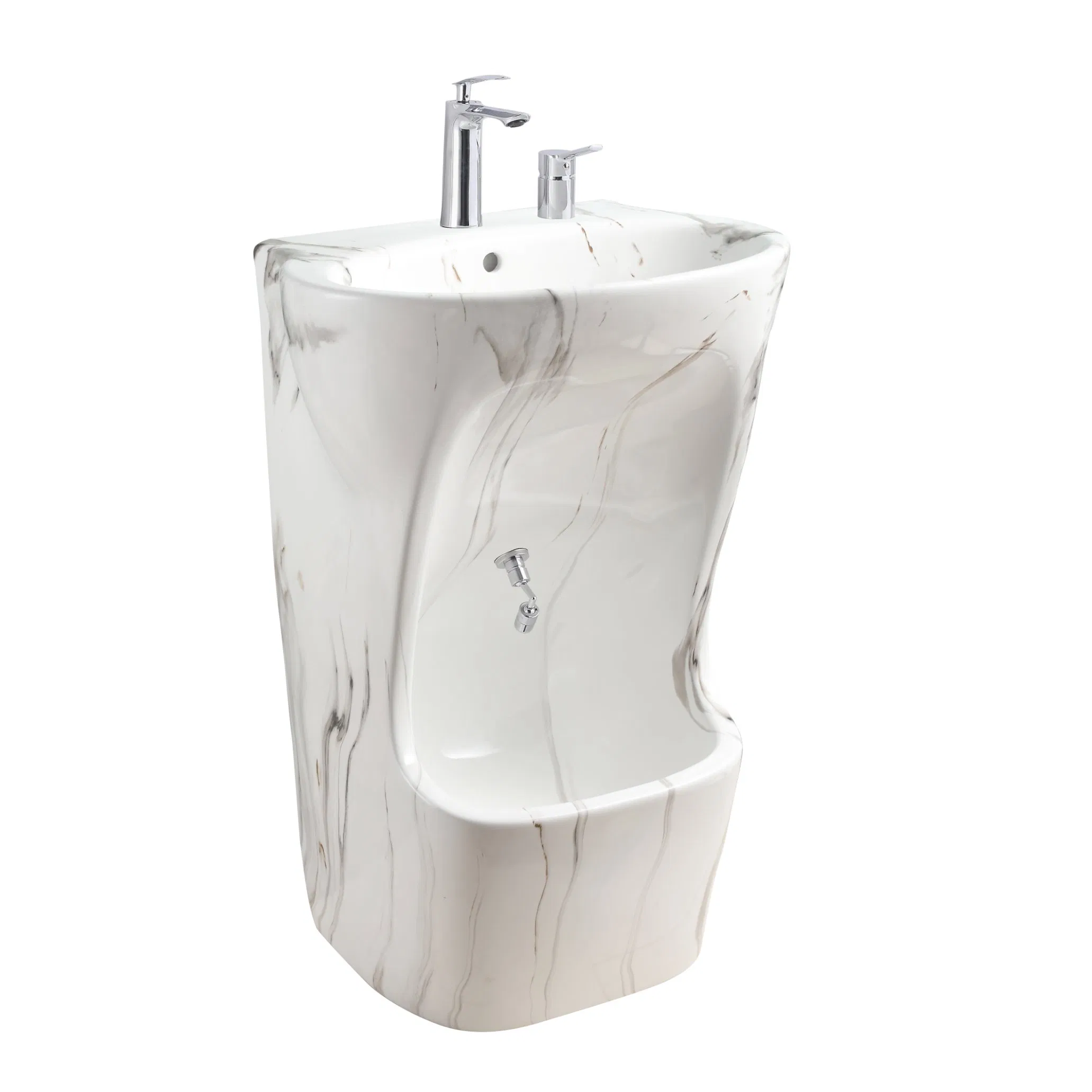 Modern Designed Ceramic Floor Mounted Pedestal Sink New Design Muslim Wudu Foot Wash Basin Bathroom Wudu Sink