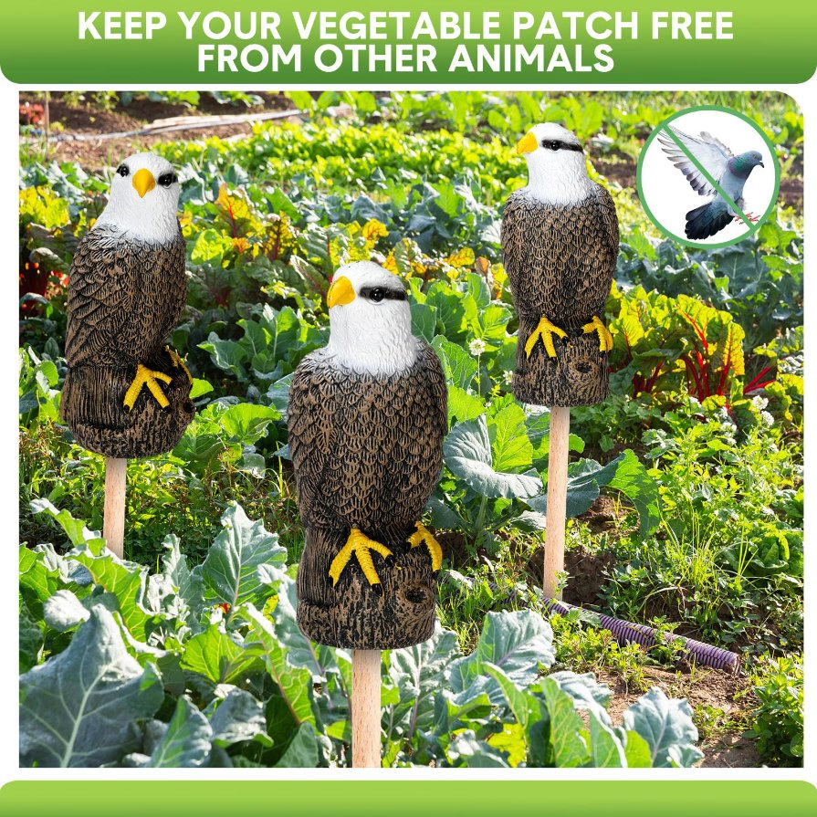 Fake Horned Eagle Decoy to Scare Birds Away Plastic Bird Deterrent Devices