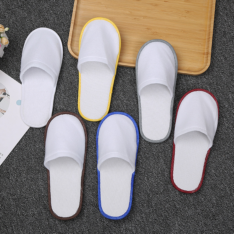Custom Logo Closed Toe Printing Logo Disposable Hotel Slippers Hot Sale