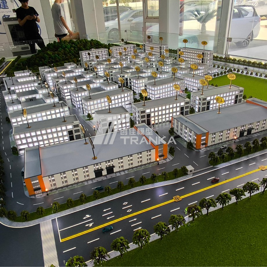 3D Customized Industrial Park Building Scale Model with Lighting Display