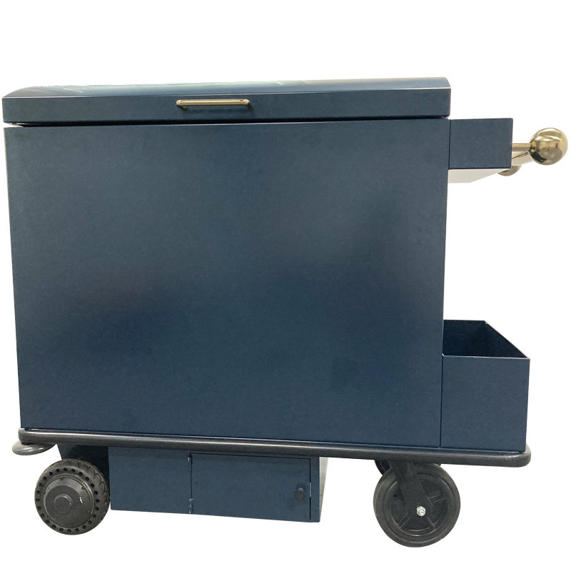 Heavy-Duty Electric Metal Trolley for Hotel Waste Management Durable Steel Construction Hotel Amenities
