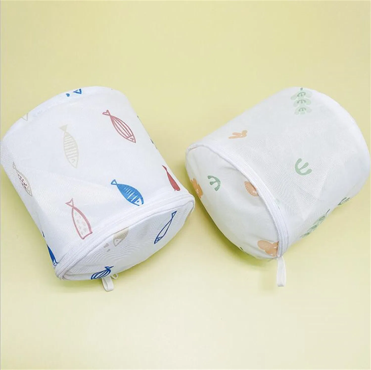 Printed Design Zipper Lock Mesh Laundry Bags