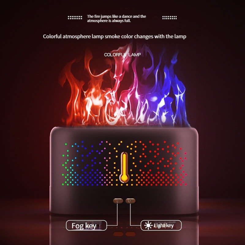 USB 200ml Mini Simulation Flame Ultrasonic Aromatherapy Air Conditioner Humidifier Suitable for Home Bedroom Kitchen