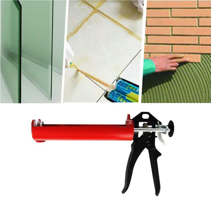 Manual Epoxy Applicator Gun 400 Ml/13.5 FL Oz (1: 1 Mix Ratio) Dual Component Adhesive Cartridge Applicator Double Caulk Gun 2 Part Caulking Gun (Passion Red)