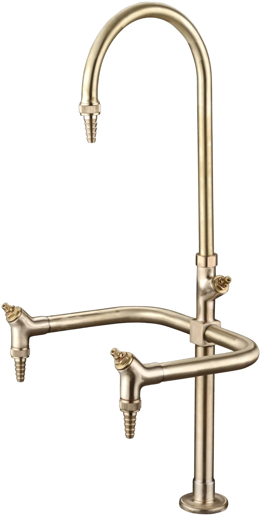 Лабораторный кран трехходовой премиум из латуни