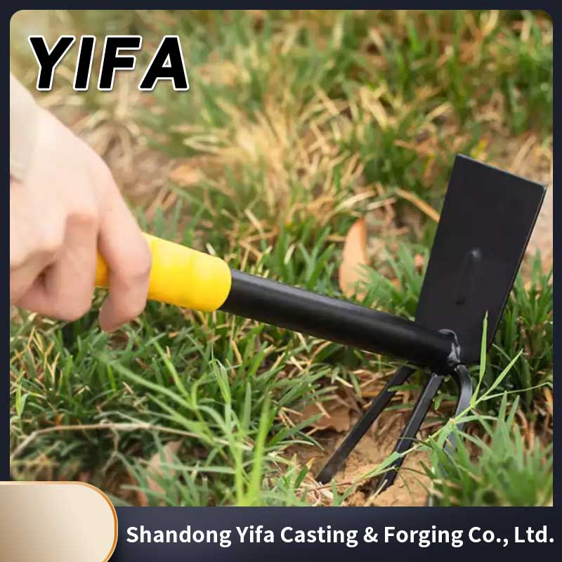 Chinese Garden Digging Weeding Double Steel Head Hoe Rake Fork 3 Prong Garden Hoe