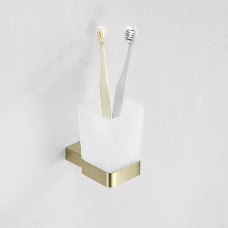 Wall Mounted Square Golden Stainless Steel Bathroom Towel Holder Towel Shelf Bathroom Towel Rack