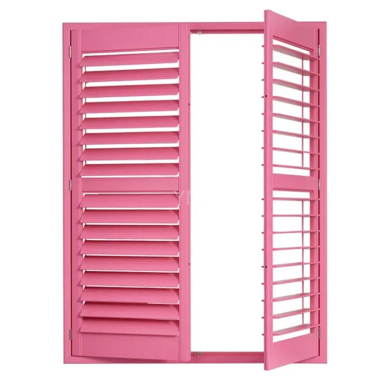 Factory Popular Pink Custom Hidden Tilt Rod Full Height Window Shutter