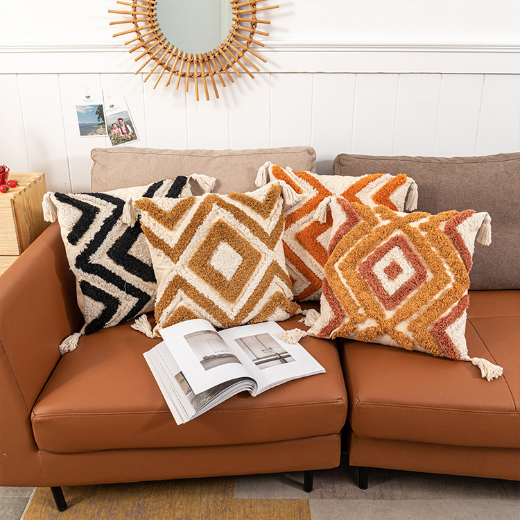Boho Jacquard Cushion Cover with Custom Color for Sofa Decor