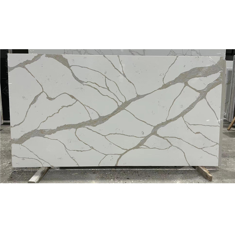 Kitchen Table Countertops Artificial Stone Calacatta Gold White Engineered Quartz Stone Slab