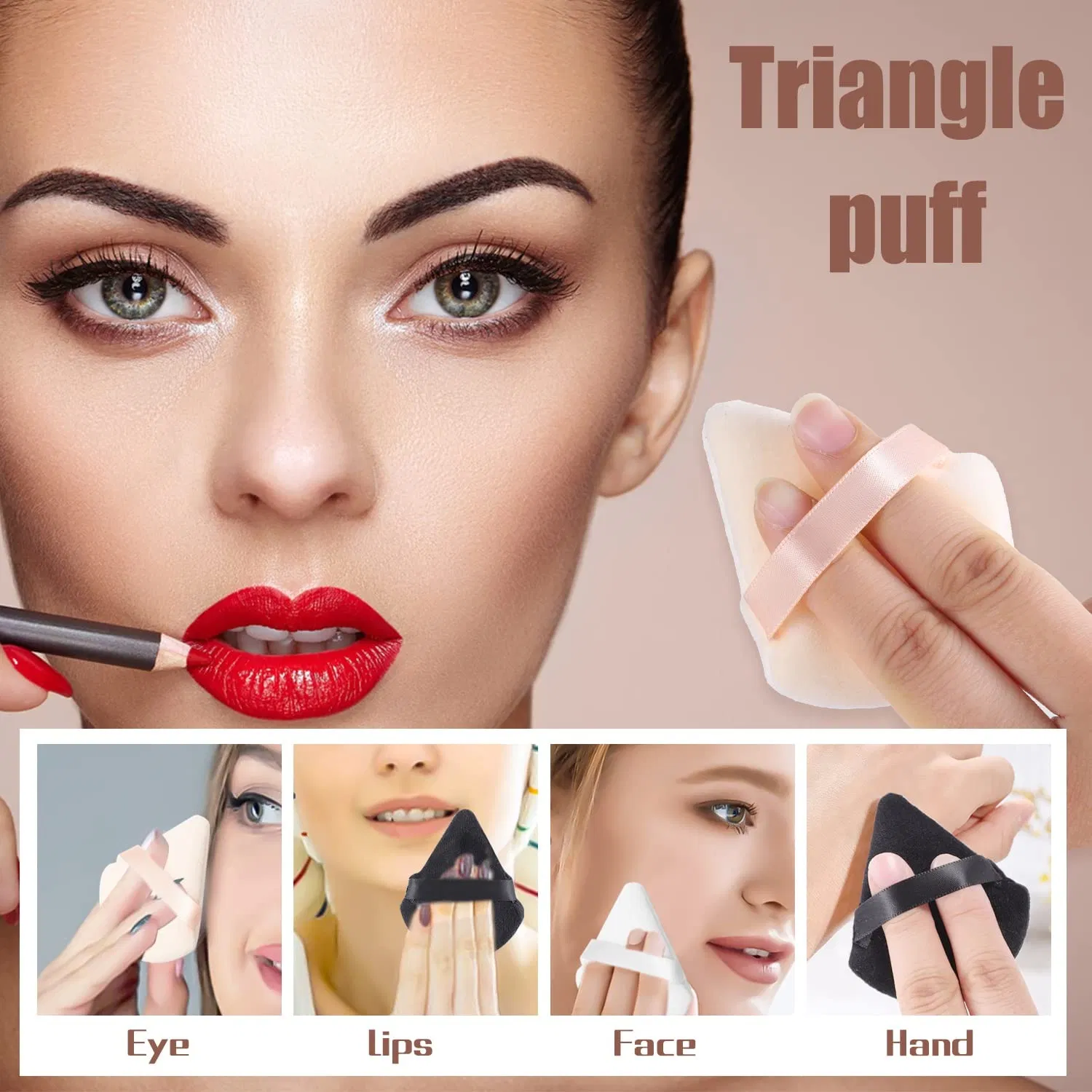 6 Pieces Face Soft Triangle Makeup Cosmetic Puff Sponge