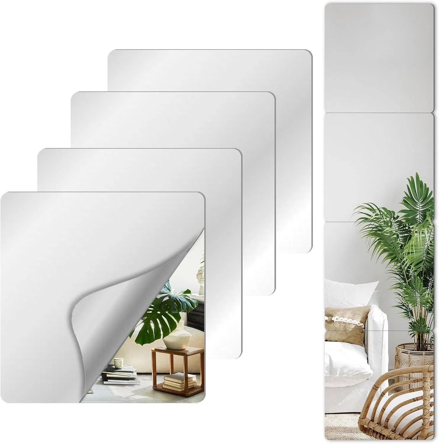Decorative 3mm 4mm Beveled Edge Frameless Aluminium Mirror for Interior Wall Design