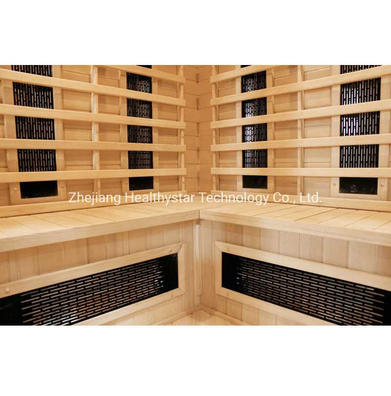 Угловая сауна с керамическим обогревом на 4 персоны