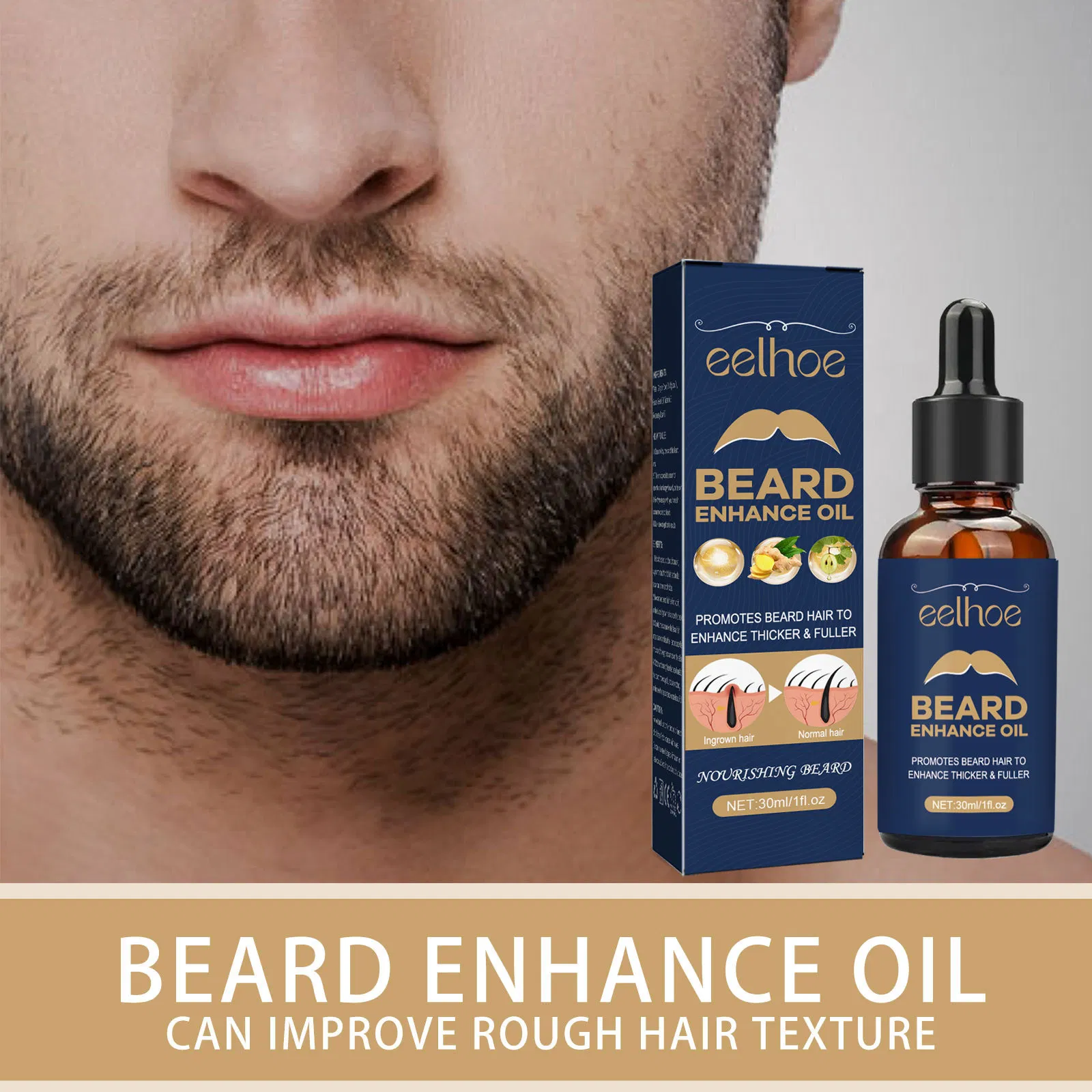Wholesale 30ml Mild Formula Beard Thicker Fuller Deep Nourishment Beard Growth Oil