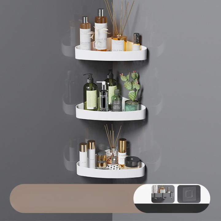 Wholesale Non Perforated Toilet Corner Washbasin Waterproof Triangle Rack Bathroom Plastic Storage Box
