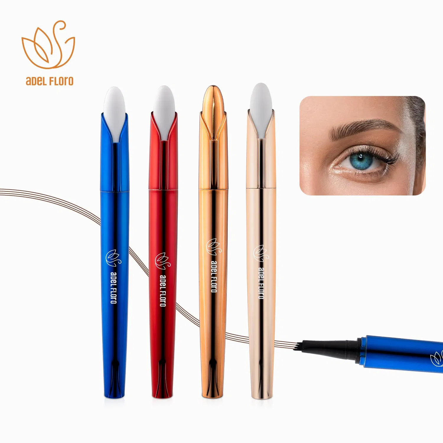 Best Waterproof Long Lasting Black Brow Eyebrow Pencil 4-Fork-Tip Wholesale Cosmetics