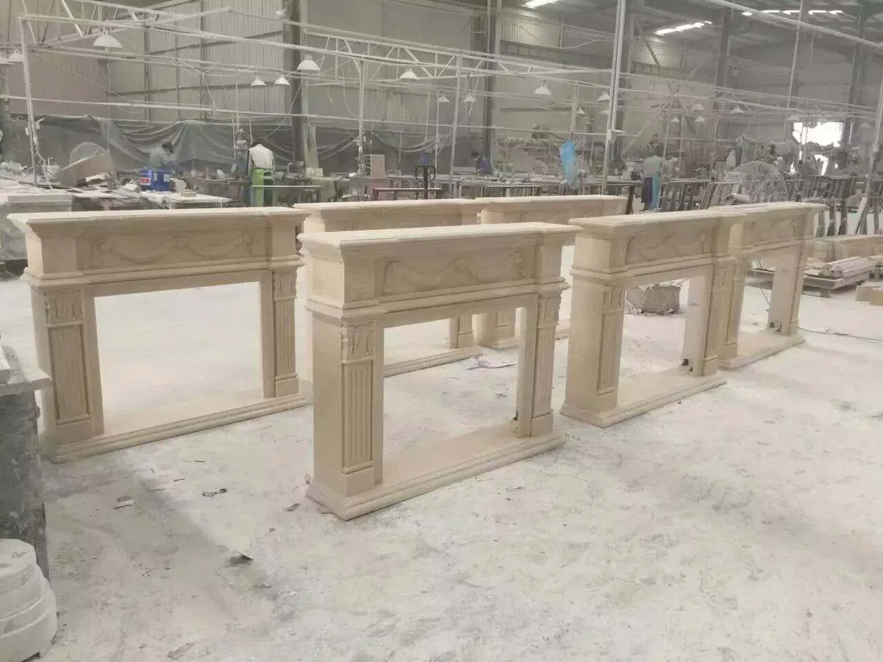 Luxury Carving Marble Fireplace Mantels for Home Decoration