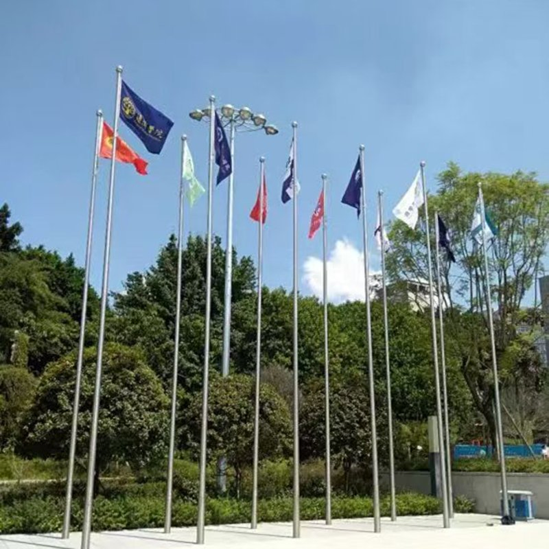 2-3m Silver or Gold Indoor Flag Pole Base Telescopic Flagpole