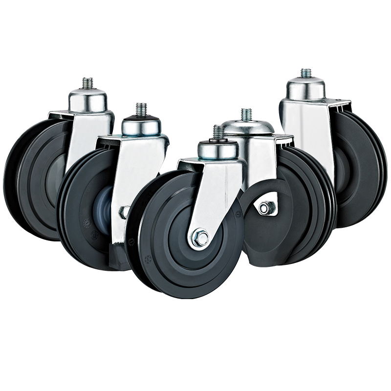 4'' 5'' PU Trolley Wheels Casters for Market Shopping Cart Two/Three/Four -Disks PU Elevator Castors Supermarket Trolley Wheels