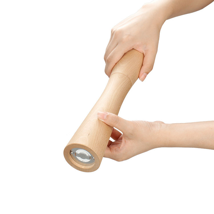 Premium 8-Inch Beech Wood Spice Grinder with Custom Logo