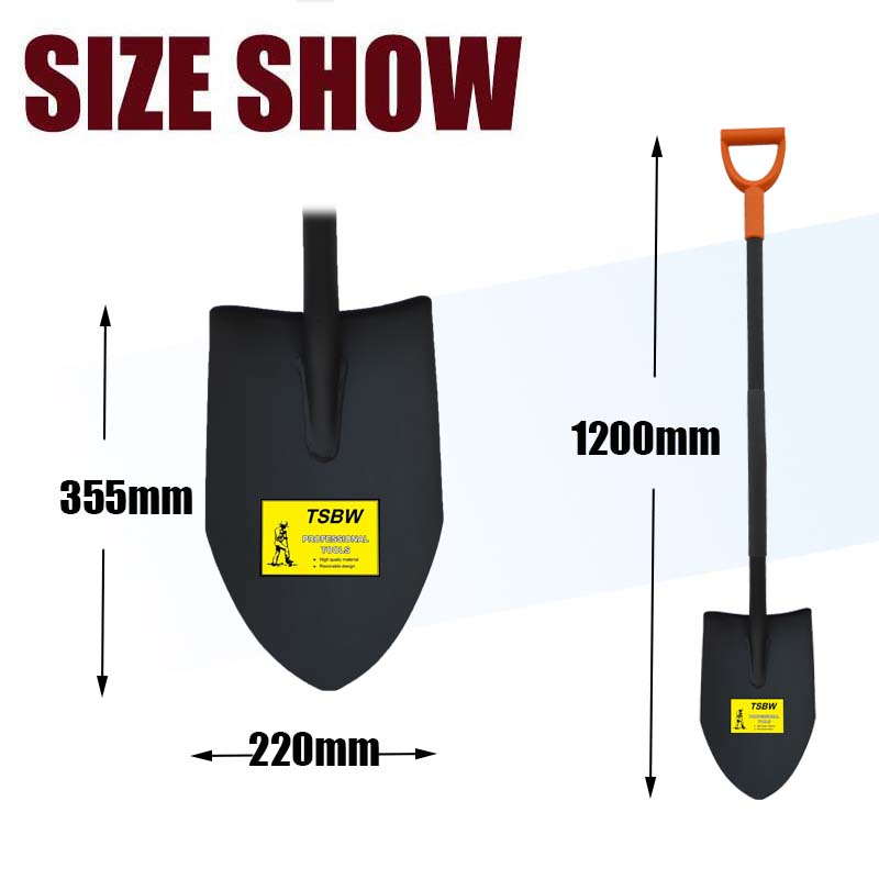 Garden Best Price Farming Digging Iron Metal Spade Head Steel Short Bent Handle Shovel
