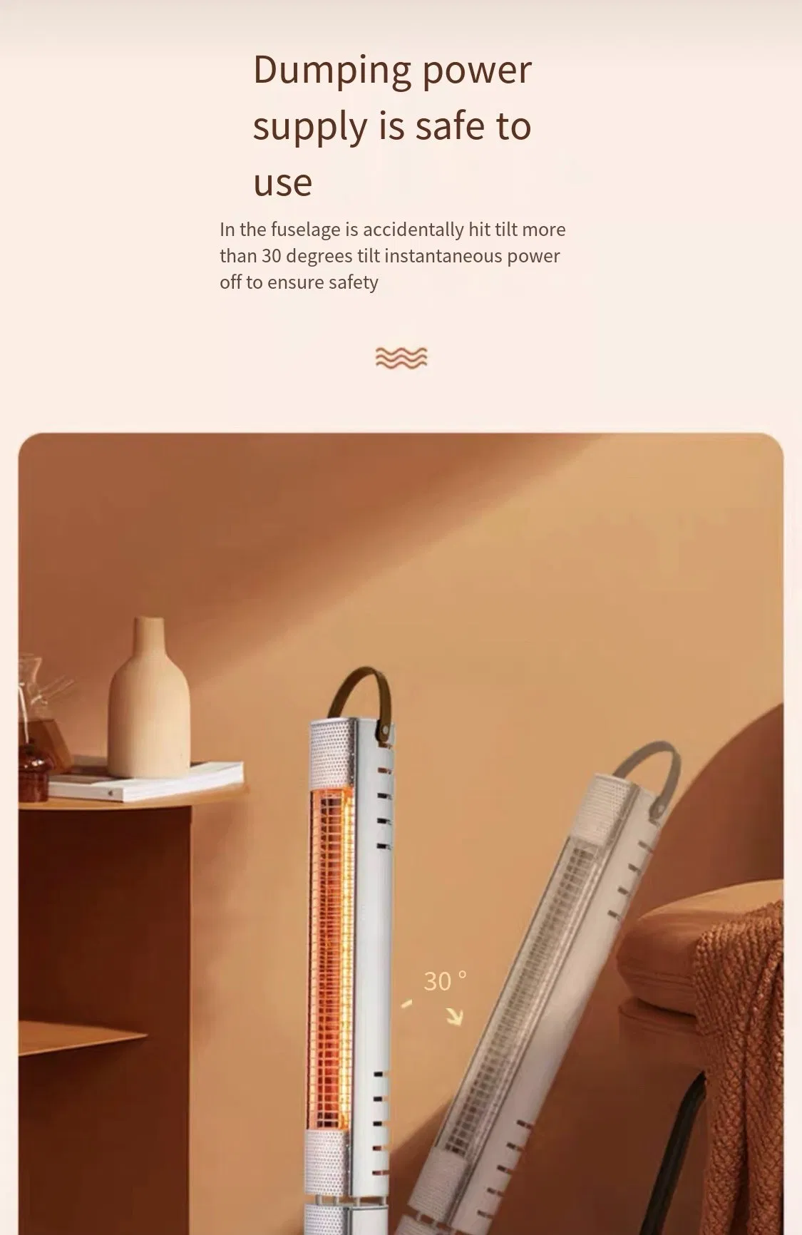 Outdoor Vertical Remote Control Aluminum Alloy Body Flame Retardant Prevention Heater