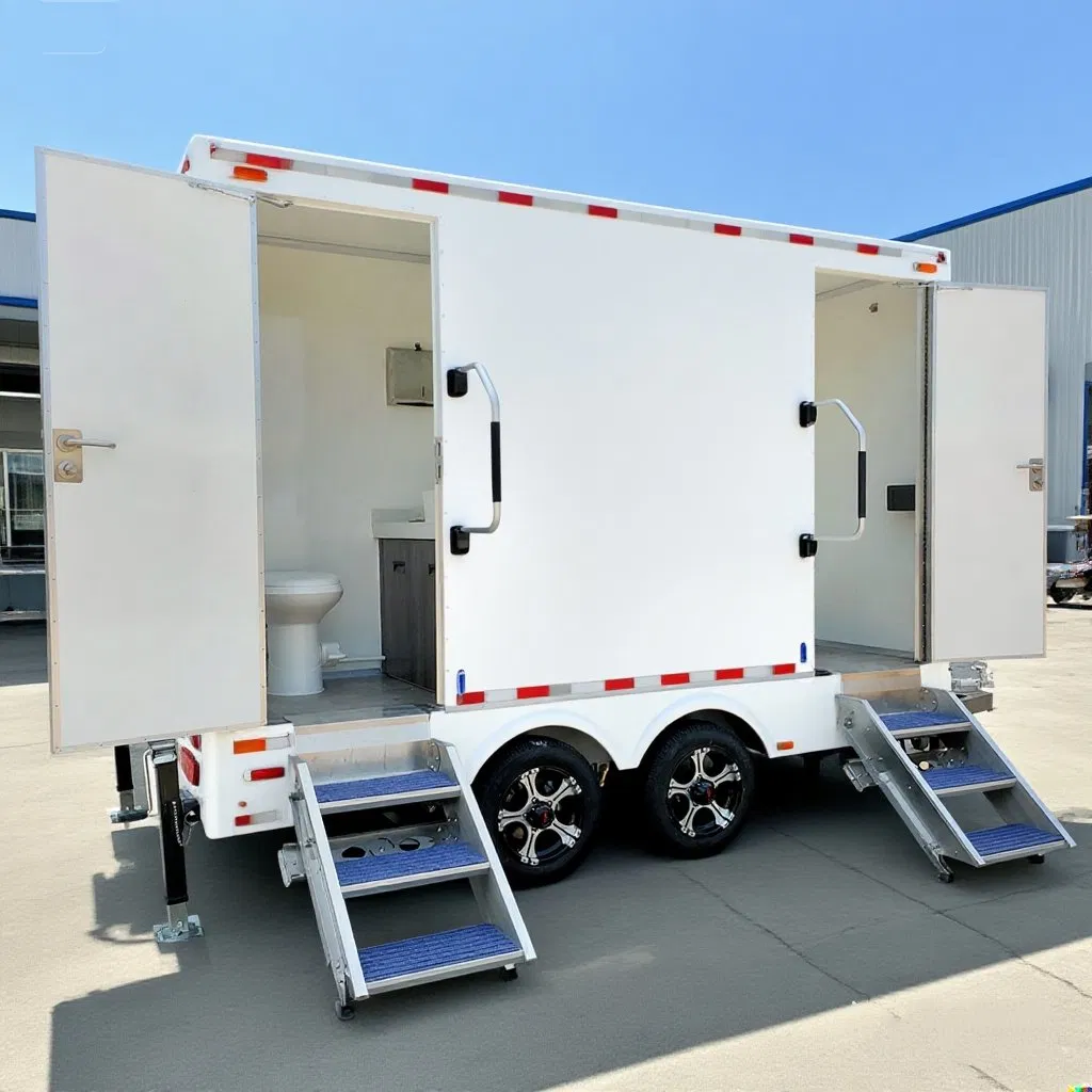 Portable Restroom Trailer Luxury VIP Mobile Portapotty with Shower and Toilet for Outdoor Use