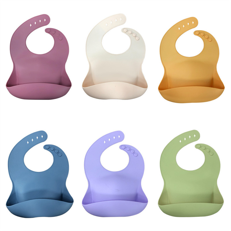 China Manufacturer Custom Logo Adjustable Child Use FDA Silicone Baby Bib