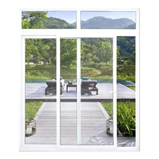 High Quality UPVC Double Glass Doors with 300kg Lifting Hardware