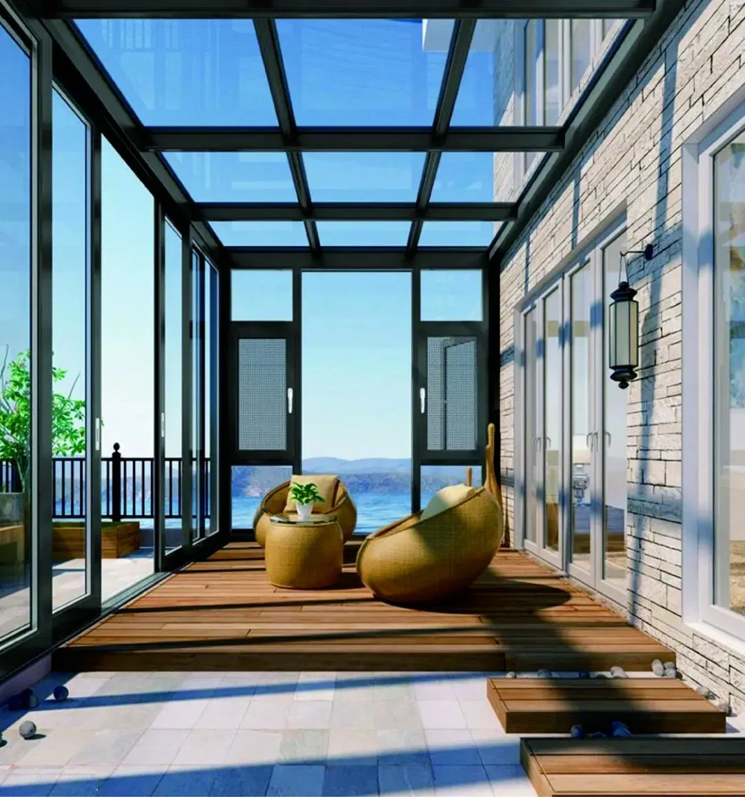 Gileed Custom Soundproof Heat Resistant Free Standing Aluminum Double Glass Sunroom