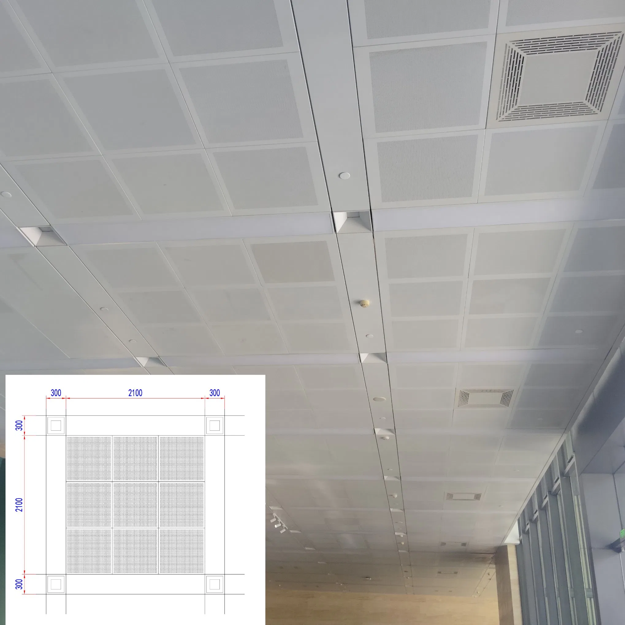 Perforated Aluminum Ceiling Tiles - Compliant for City Exhibition Hall