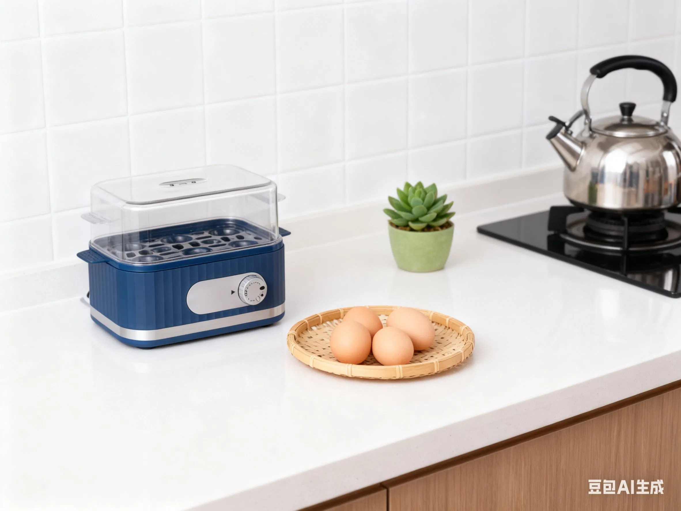 Compact Electric Egg Boiler with Timer for 6 Eggs 400W Capacity